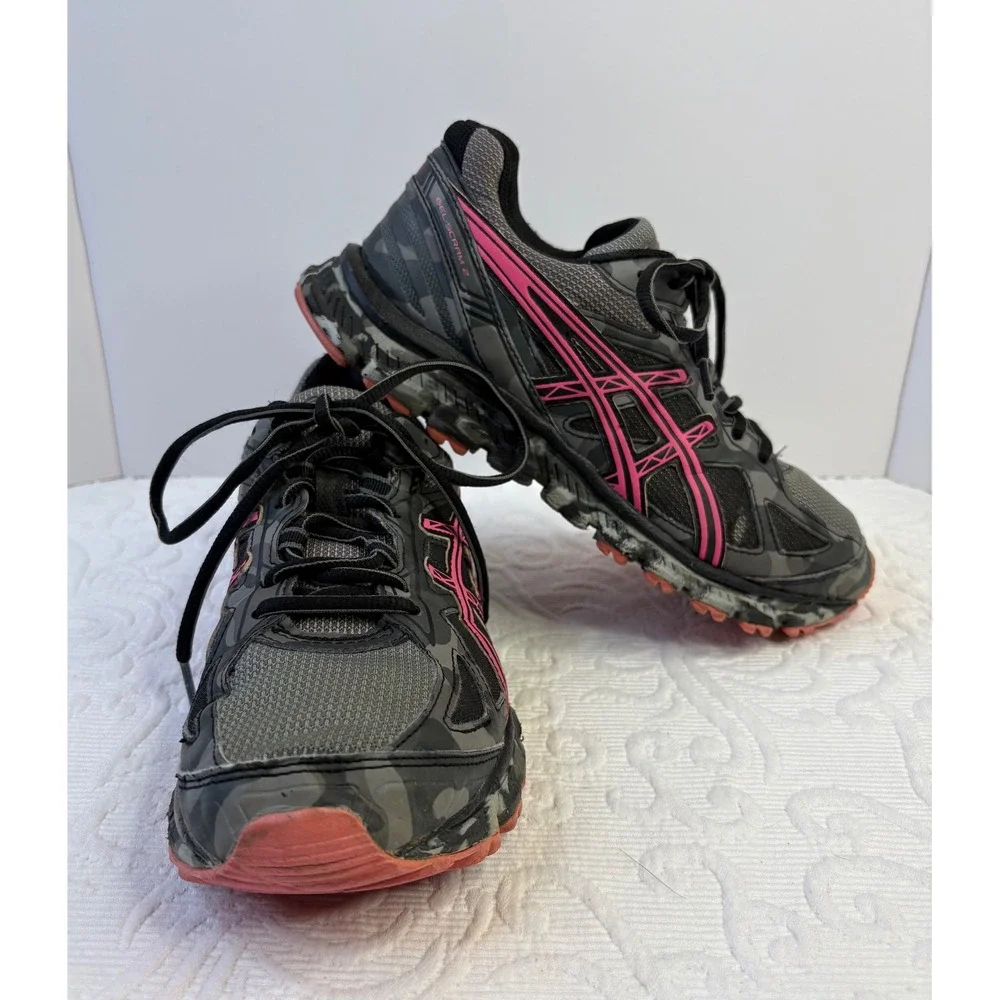 ASICS Gel-Scram 2 Women's Size 8 Running Shoes Gray Pink Camo‎ Athletic Sneakers